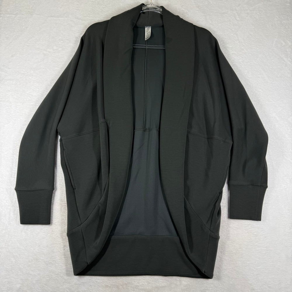 Spanx AirEssentials Cocoon Cardigan Dark Palm Green Open Front XS/S 50345R